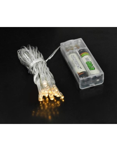 Kerstverlichting - 10 LED's - batterijen - Warm Wit