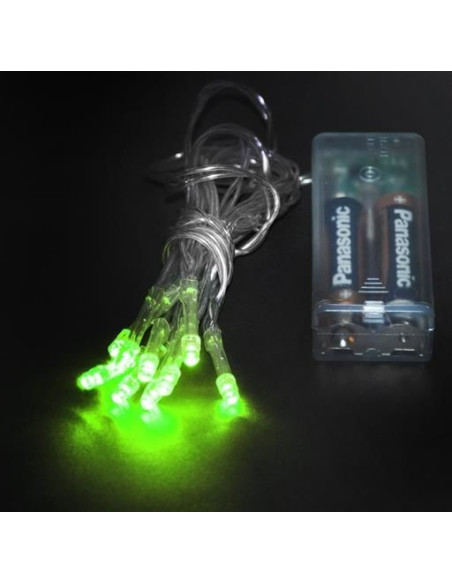 Kerstverlichting - 10 LED's - batterijen - Groen