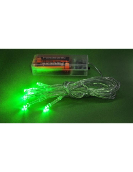 Kerstverlichting - 10 LED's - batterijen - Groen