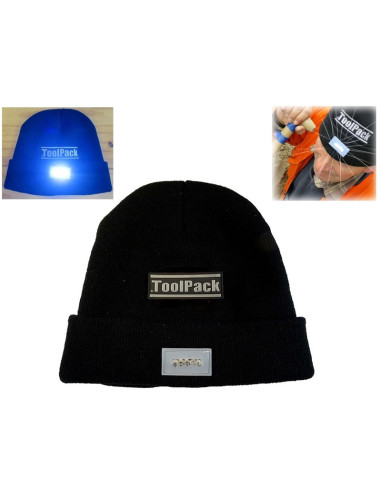 ToolPack Werkmuts met LED-verlichting - zwart