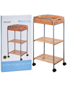 Badkamertrolley bamboe / metaal 2