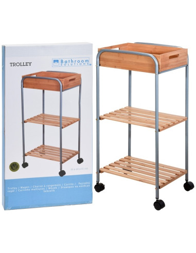 Badkamertrolley bamboe / metaal