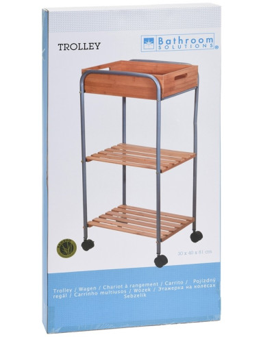 Badkamertrolley bamboe / metaal