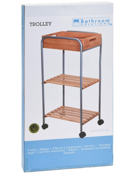 Badkamertrolley bamboe / metaal