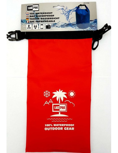 Waterdichte Zak - Lastpak - Tas - 2 Liter - Rood