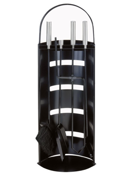 Openhaardset RVS zwart - 5 delig