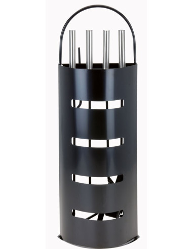 Openhaardset RVS zwart - 5 delig