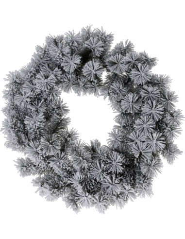 Kerstkrans - groen met sneeuw - 50 cm