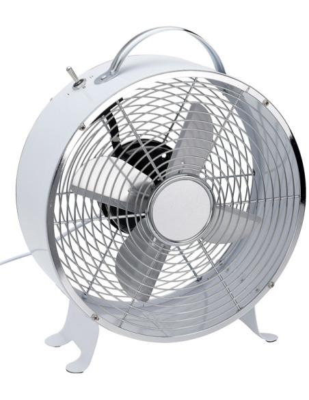 Tafelventilator metaal 26cm wit