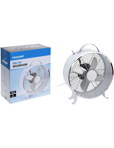 Tafelventilator metaal 26cm wit
