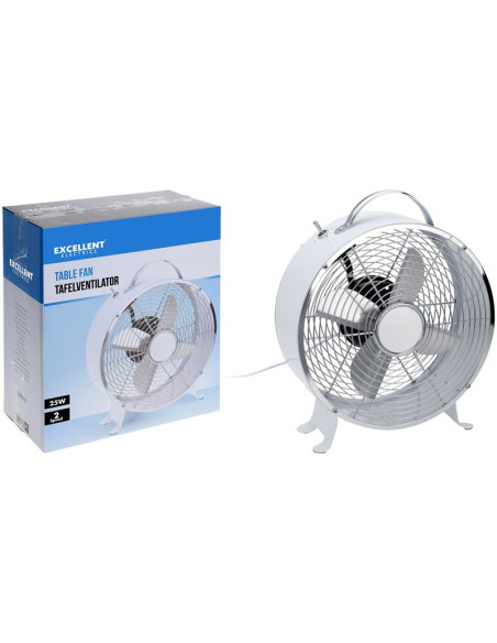Tafelventilator metaal 26cm wit