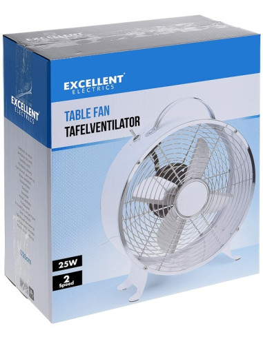 Tafelventilator metaal 26cm wit