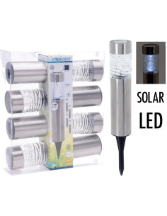 Solarlampen LED RVS + Glas Set van 4