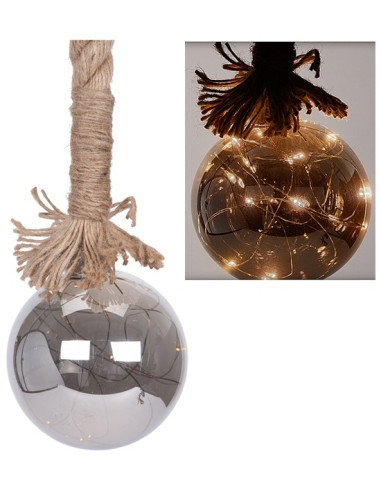 Glazen bal met 15 LED's - 10cm - met timer