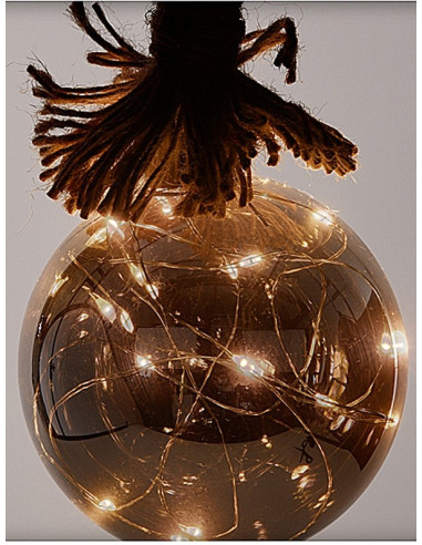 Glazen bal met 15 LED's - 10cm - met timer