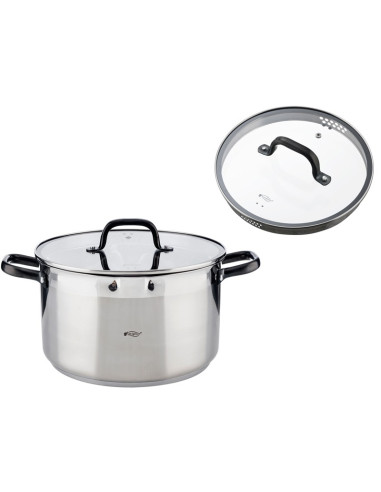 San Ignacio RVS kookpan met glazen deksel,...