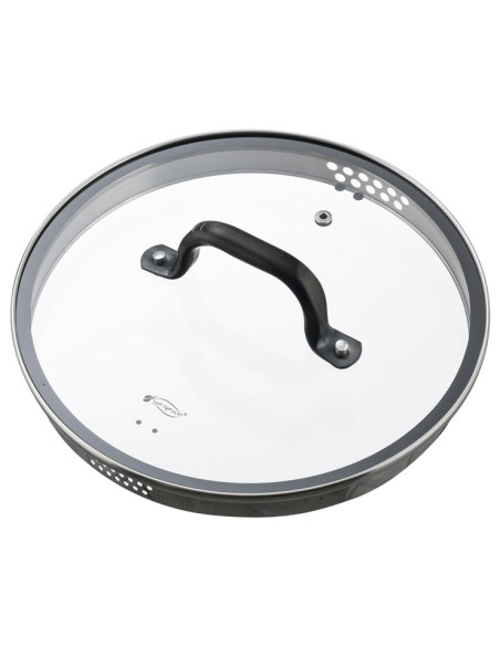 San Ignacio RVS kookpan met glazen deksel, Diameter 24x10.5cm, 4 liter - serie Vita