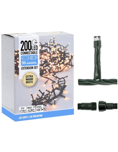 Koppelbare Kerstverlichting - 200 LED - 6m -...
