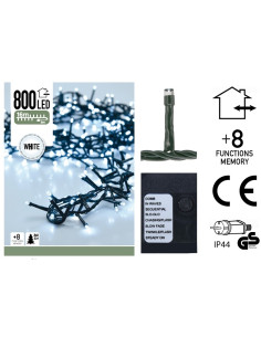 Micro Cluster 800 LED's 16 meter wit 2