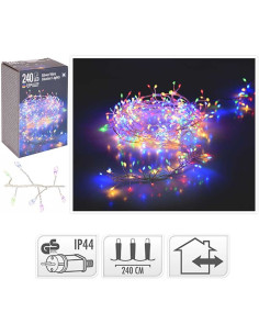 Zilverdraad - cluster - 240LED - multicolor