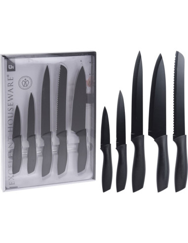 Messenset - zwart - 5 stuks