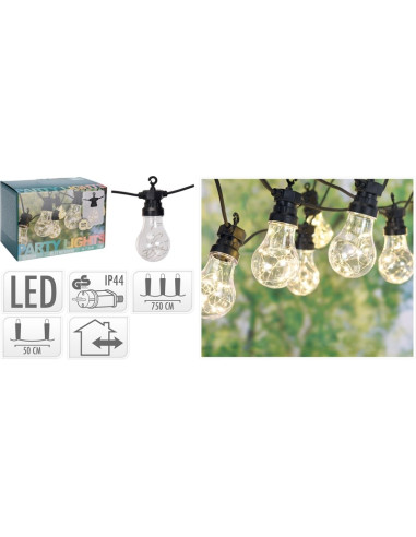 Feestverlichting - 10 lamps - 100 LED - warm wit