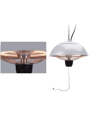 Terrasverwarmer hangend 1500W zilver