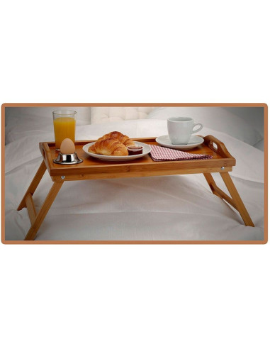 Bamboe dienblad voor op bed (50x30x24)