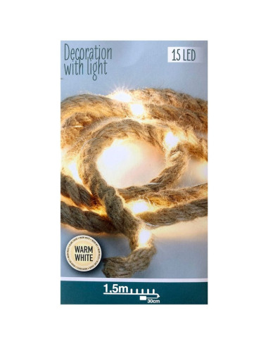 Jute touw met ledverlichting - 1.50 meter