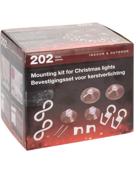 Bevestigingsset voor Kerstverlichting - 202 delig