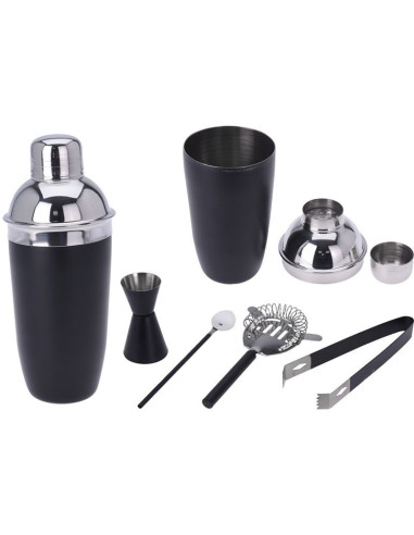 Cocktailshakerset - 5 delig - mat zwart