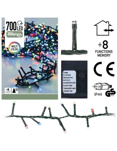 Micro Cluster 700 LED's 14 meter multicolor
