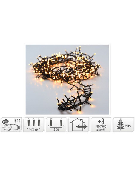 Micro Cluster 700 LED's -14 meter - warm wit