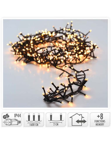 Micro Cluster - 800 LED - 16 meter - warm wit