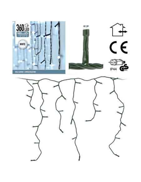 IJspegel verlichting - 360 LED's  -12 meter - wit