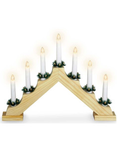 Kaarsenbrug met 7 lampen  - hout