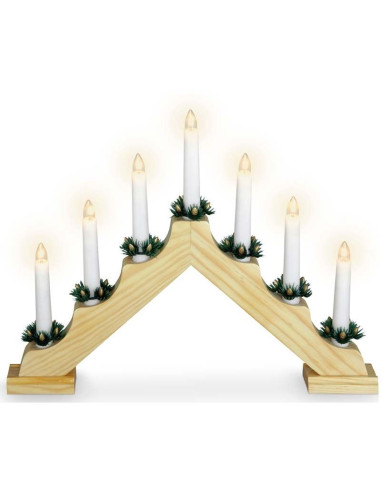 Kaarsenbrug met 7 lampen  - hout