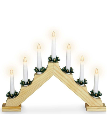 Kaarsenbrug met 7 lampen  - hout