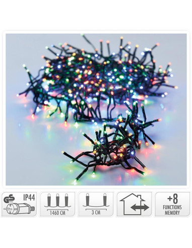 Clusterverlichting - 2016 LED - 14.5m - multicolor