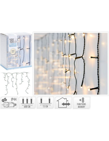 IJspegel verlichting - 180 LED - 6 meter - warm...