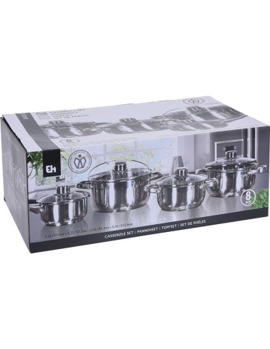 Pannenset - 8-delig - RVS