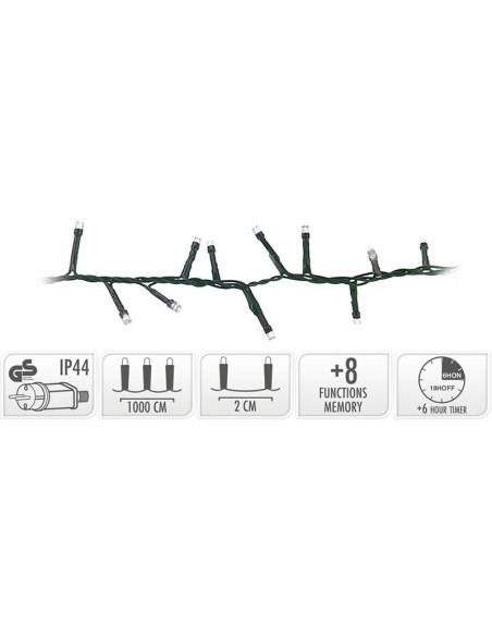 Micro Cluster met Haspel - 500 LED - 10 meter - met timer - wit