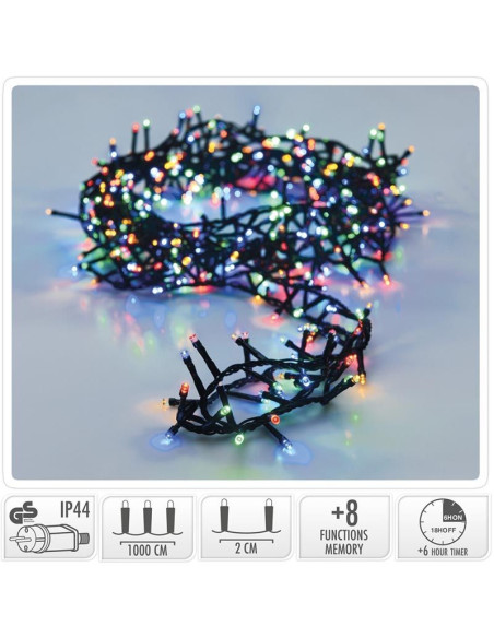Micro Cluster met Haspel - 500 LED - 10 meter - met timer - multicolor