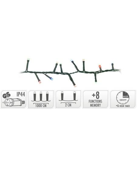 Micro Cluster met Haspel - 500 LED - 10 meter - met timer - multicolor