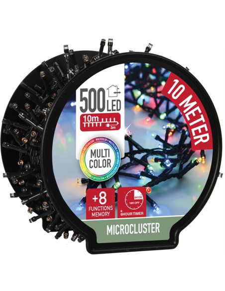 Micro Cluster met Haspel - 500 LED - 10 meter - met timer - multicolor
