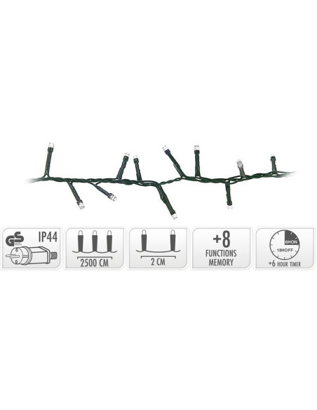 Micro Cluster met Haspel - 1250 LED - 25 meter - met timer - wit