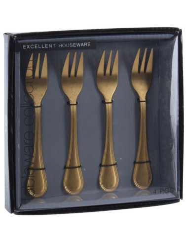 Gebaksvorkjes - 4 stuks - goudkleurig