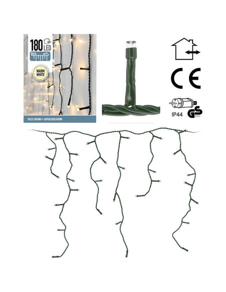 IJspegel verlichting 180 LED's - 6 meter - warm wit