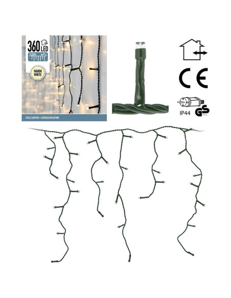 IJspegel verlichting 360 LED's - 12 meter - warm wit