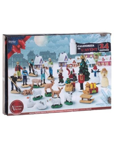 Kerstdorp accessoires - 24 delig - advent kalender
